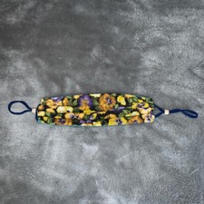 One Size Handmade Fabric Washable Reversible Face Mask Floral Flowers Yellow