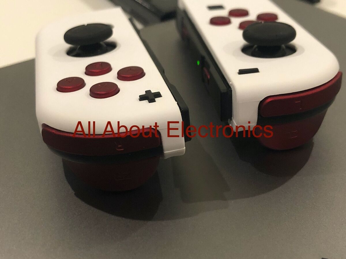 Nintendo Switch Custom Joy-Con Soft Touch White Joy Cons Controllers Red