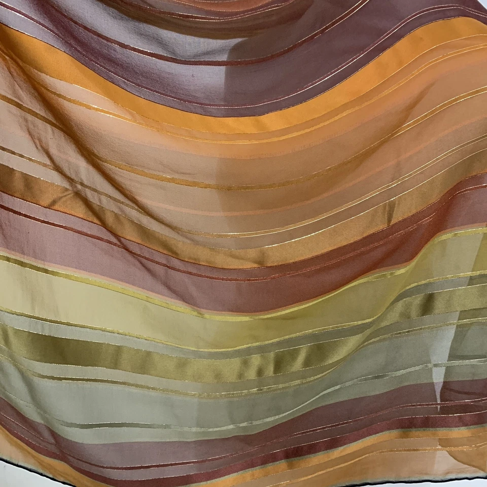 SALVATORE FERRAGAMO полоски многоцветный вручную свернутый квадратный шелковый шарф 34 в #A41 - Изображение 2 из 3