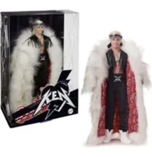 Ken Doll in Faux Fur Coat and Black Fringe Vest – Barbie The Movie - SEALED
