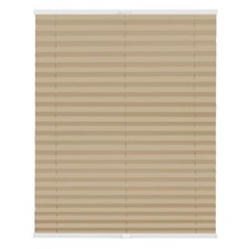 Plissee Klemmfix, ohne Bohren, verspannt, blickdicht, Hitzeschutz - Beige