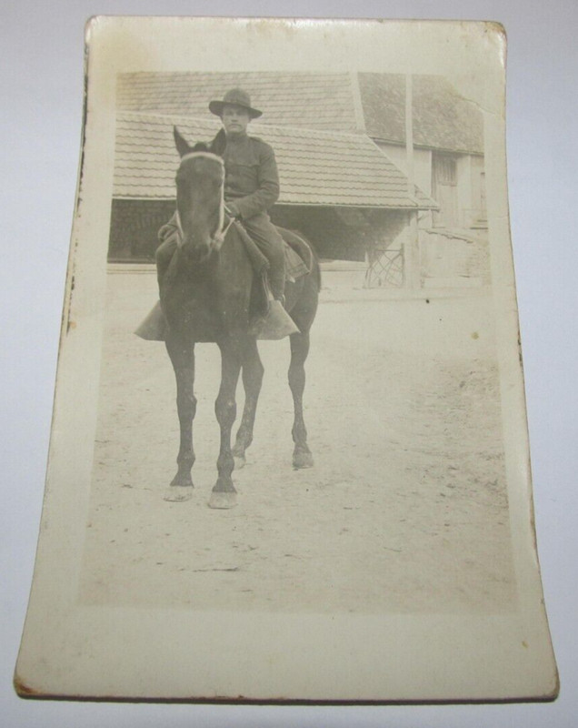 Military World War I / II Army Soldier Cowboy Vintage RPPC Military Postcard 1