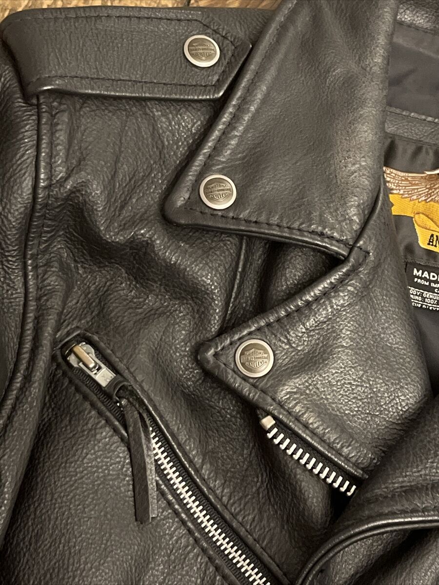 Womens Harley Davidson Genuine Leather Jacket M Zipper Moto Womens Harley Davidson Genuine Leather Jacket M Zipper Moto