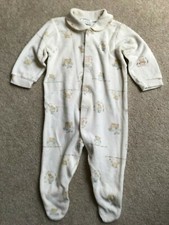 Carters Classics Unisex 1 Piece Cream Footed Sleeper Size 3-6 Mo VGUC