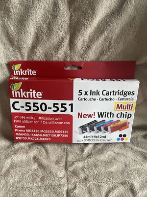 5 Drucker Tintenpatronen Inkrite C-550-551