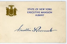 Franklin D. Roosevelt - Signed State of NY Card