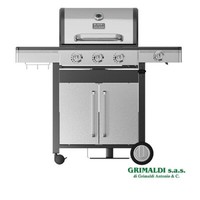 Black+Decker Barbecue A Gas Gpl In Acciaio Inox A 3 Fuochi Con Fornello Laterale