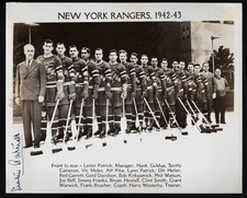 Vintage 1942 Lester Patrick Signed New York Rangers Original Team Issued Photo