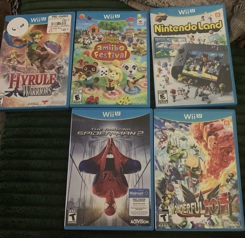 Lot of Wii U Games Spider-man 2 Hyrule Nintendoland Wonderful 101 Animal Amiibo