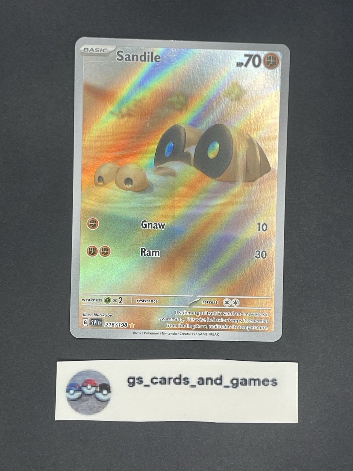 Sandile 216/198 Illustration Rare - SV1: Scarlet & Violet Base - Pokemon TCG