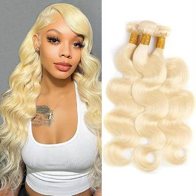 Leruikair 613 Human Hair Bundles 22 24 26 Inch Blonde Body Wave Human Hair