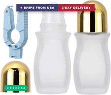 50ml Clear Frosted Glass Roll on Bottles 2PCS for Essential Oils