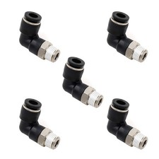 Push to Connect Air Fittings 1/4 inch OD Tubing x 1/4" X 1/8" MNPT, Black