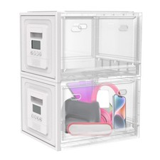 Clear Lockable Storage Box Digital Combination Timed Medication Lock Box