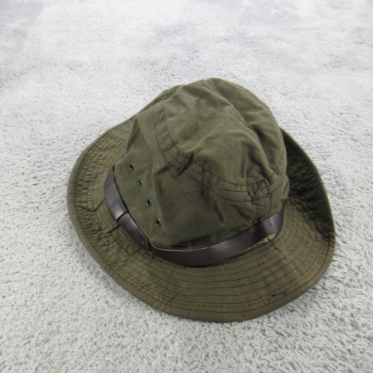 キングダム Quaker Marine Supply Hat Boonie Mens Nairobi Green Canvas Leather