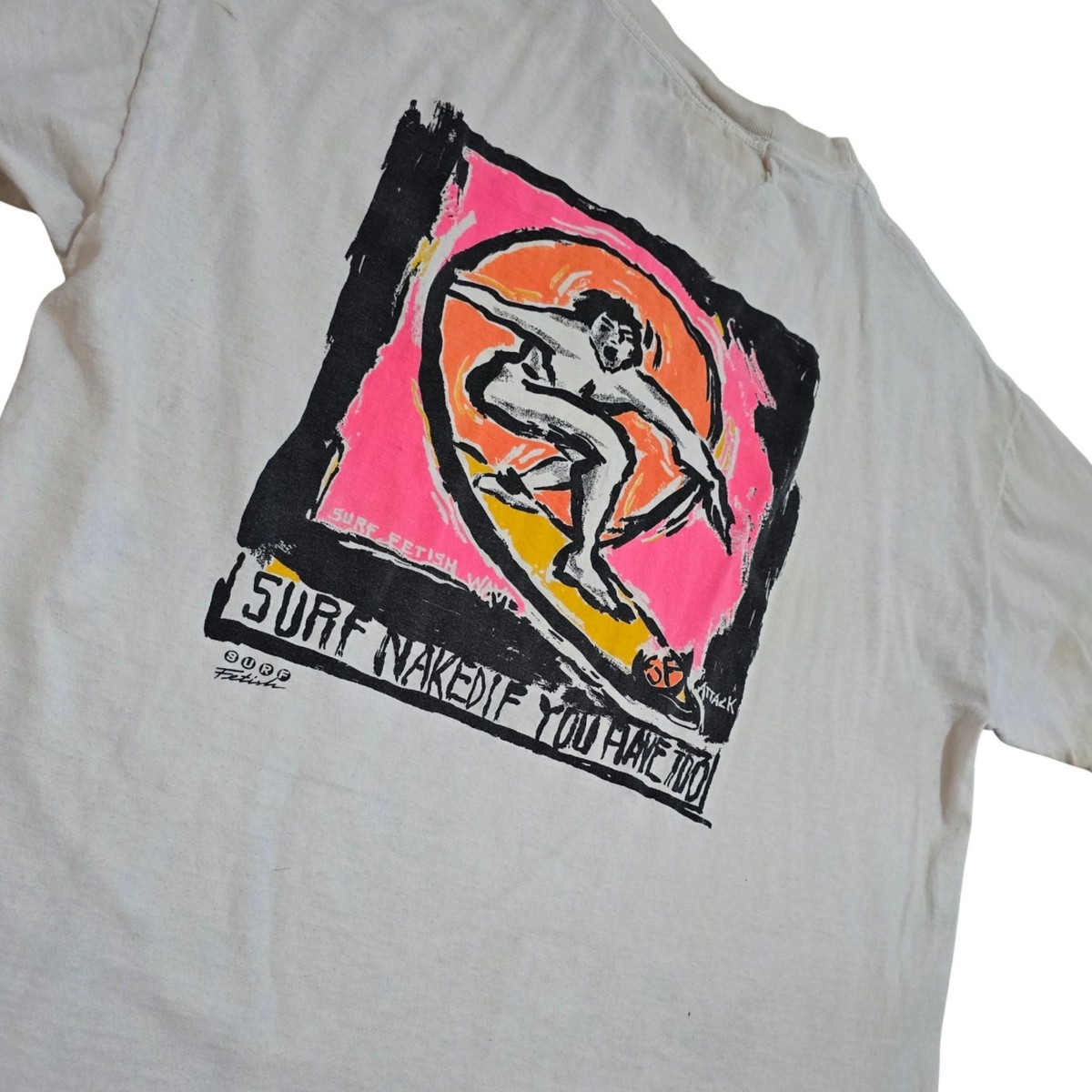 90s Vintage Surf Fetish Surf Naked Single Stitch Shirt Distressed 
