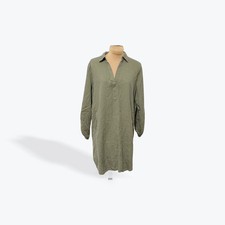 LOFT Outlet Lounge Green Collared Long Sleeve Shirt Dress Size S