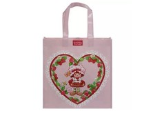 Strawberry Shortcake Reusable Tote Bag Pink Heart With Lace Grocery