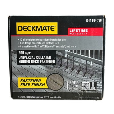 DECKMATE 360 Pack 200 Sq Ft Black Colladed Hidden Deck Fastener OB