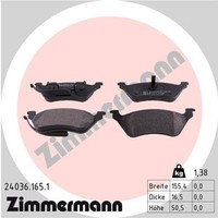 Zimmermann Bremsbelagsatz Scheibenbremse 24036.165.1 FüR Caravan Voyager Dodge 3