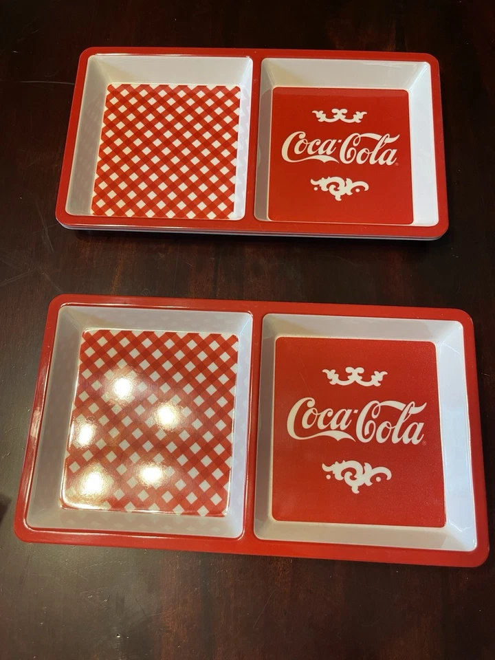 6件套红白可口可乐双面方形餐盘 — 第 3/4 张图片
