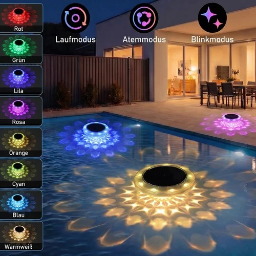 LED Solar Pool Lighting RGB Pool Light Swimming Pool IP68 Waterproof Pool Light