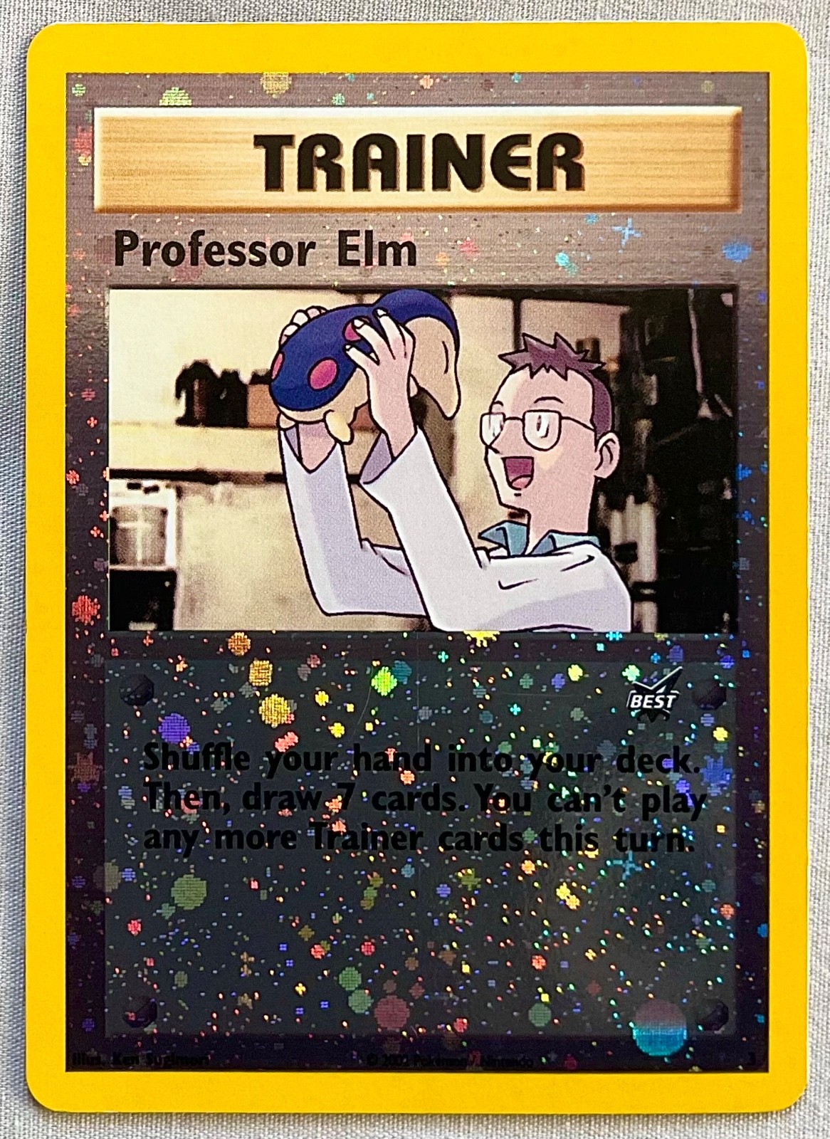 Pokémon Professor Elm #3 Reverse Holo Trainer - 2002 Best of Game Promo - NM