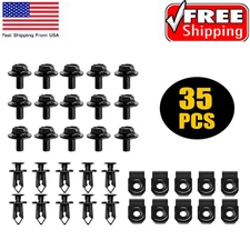35pcs Engine Under Cover Splash Shield Guard Body Bolt U-nut Clips Fastener USA
