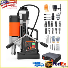 2'' Magnetic Drill 1750W 2922Lbf Power Portable Mag Drill w/ 10Pcs Drill Bits US