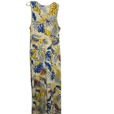 IRIS Tropical Print Dbl Slit Maxi Dress Size 2X Bohemian Festival