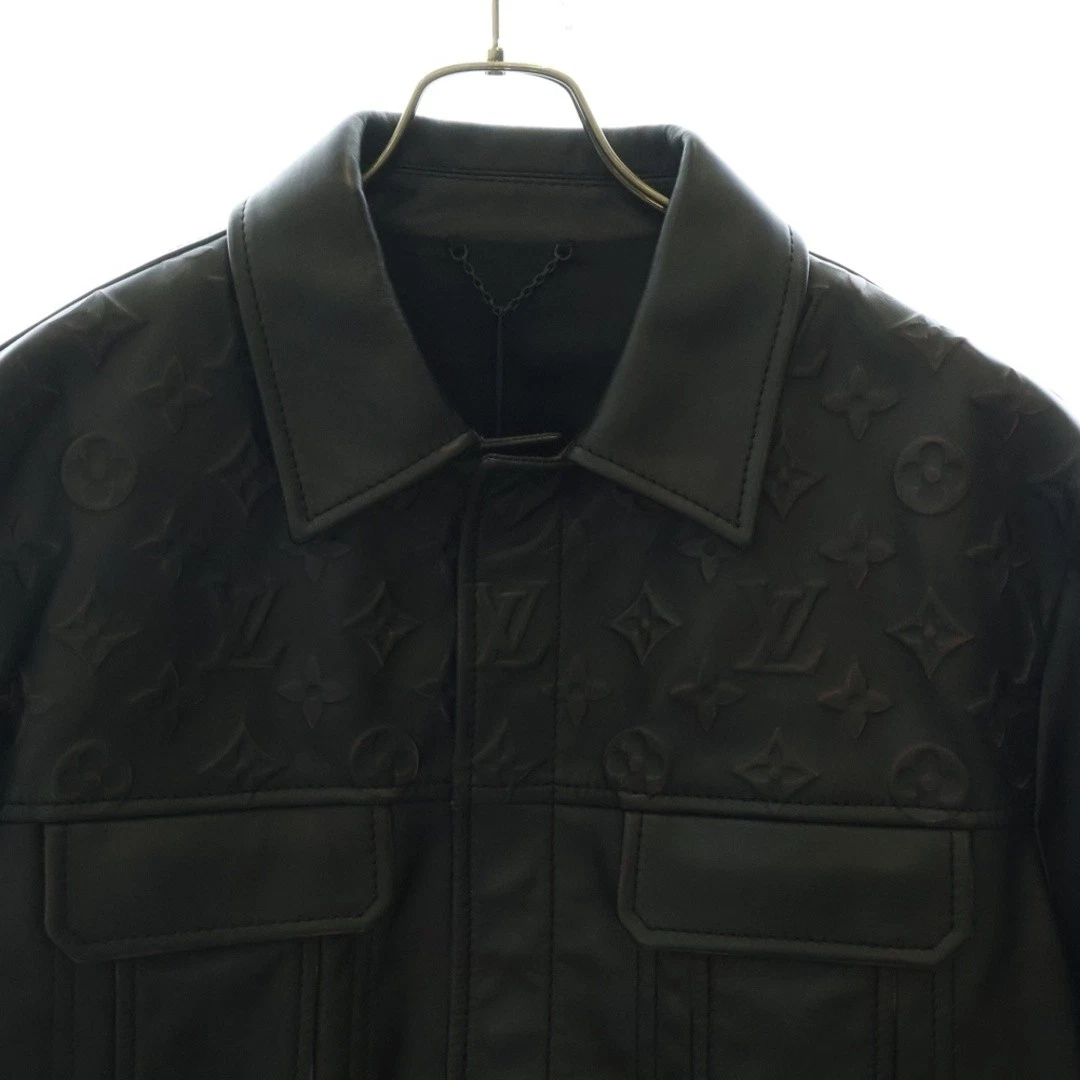 LOUIS VUITTON（LV） Louis Vuitton 23SS Monogram Trucker Giacca di Pelle RM2319 UM4 HOL12E Nero