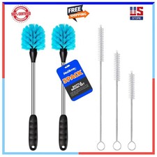 14in Long Bottle Cleaning Brush Set 5 Pack Stainless Steel for Baby Bottle Straw