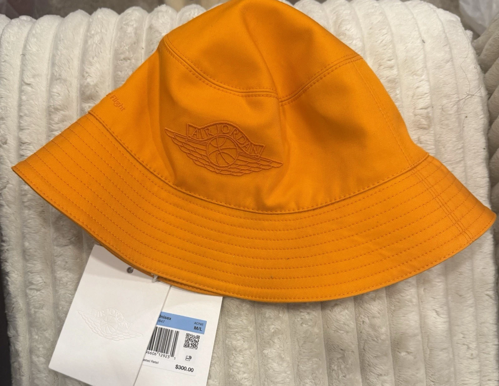 Jordan Wings Collection Flight 23 Orange Bucket Hat Made In Italy Size M/L