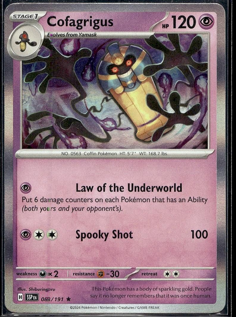 Cofagrigus 083/191 Rare Surging Sparks Pokemon Holo Near Mint
