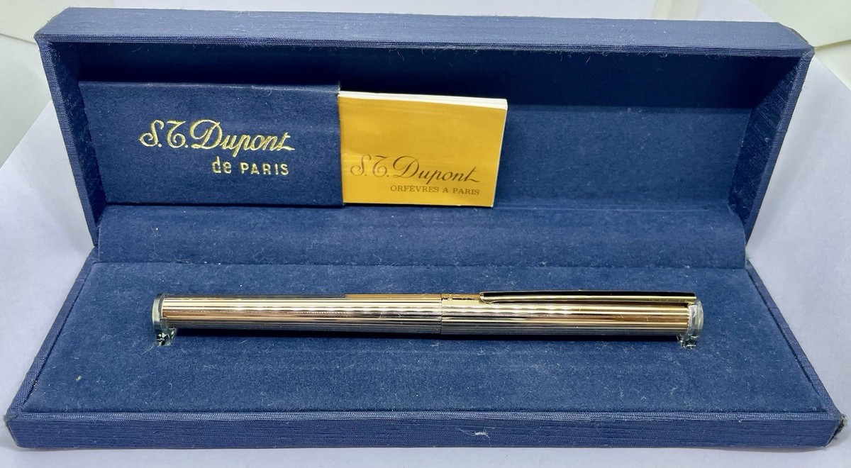 Vintage S. T. Dupont Classique Fountain Pen- 18k B Nib- Box&