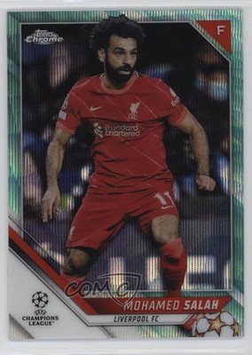 2021 Chrome UEFA Champions League Aqua Wave Refractor /199 Mohamed Salah #21 7y2