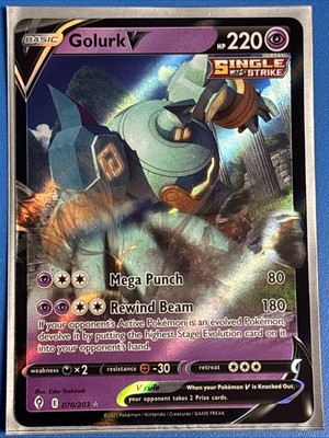 Golurk V Ultra Rare - 070/203 Evolving Skies - Pokemon TCG - NM +