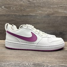 Nike Court Borough Low Recraft Girl Shoes Size 7 Youth White Purple Sneakers