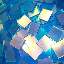 100Pcs Mini Holographic Acrylic Blocks 1X1 Inch for DIY Crafts