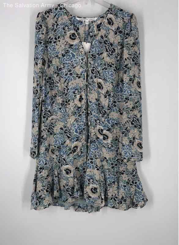 Veronica Beard Womens Multicolor Floral Silk Riggins Shift Dress Size 16