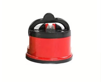 Small Kitchen Knife Sharpener With Suction Cup Diamond Stone Red Outdoor