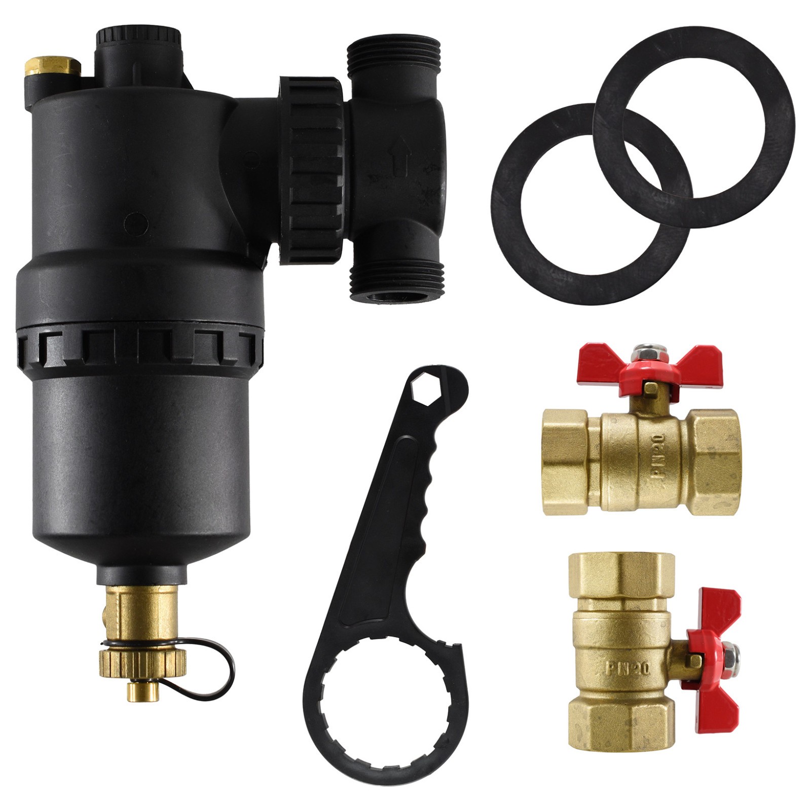 Magnetic Sludge Separator Filter 1"" valves Boiler Protection Central Heating UFH