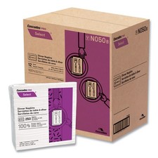 Cascades PRO N050 15.5 x 16 1-Ply Select Dinner Napkins - White (12/Carton) New