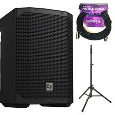 Electro-Voice EVERSE 8 Black w/ Kellards XLR Cable, Ultimate Speaker Stnd Bundle