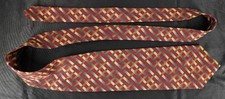 Joseph A bank signature collection USA made 100% silk tie red green gold cross