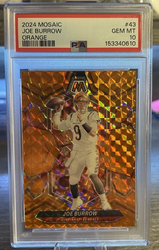 2024 Panini Mosaic - Joe Burrow #43 Orange Mosaic Prizm /199 PSA 10