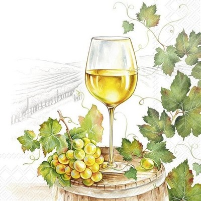 IHR COCKTAIL SERVIETTEN - 25cm/3lagig - 4er oder 20er Pack - VIN BLANC - C2025.85