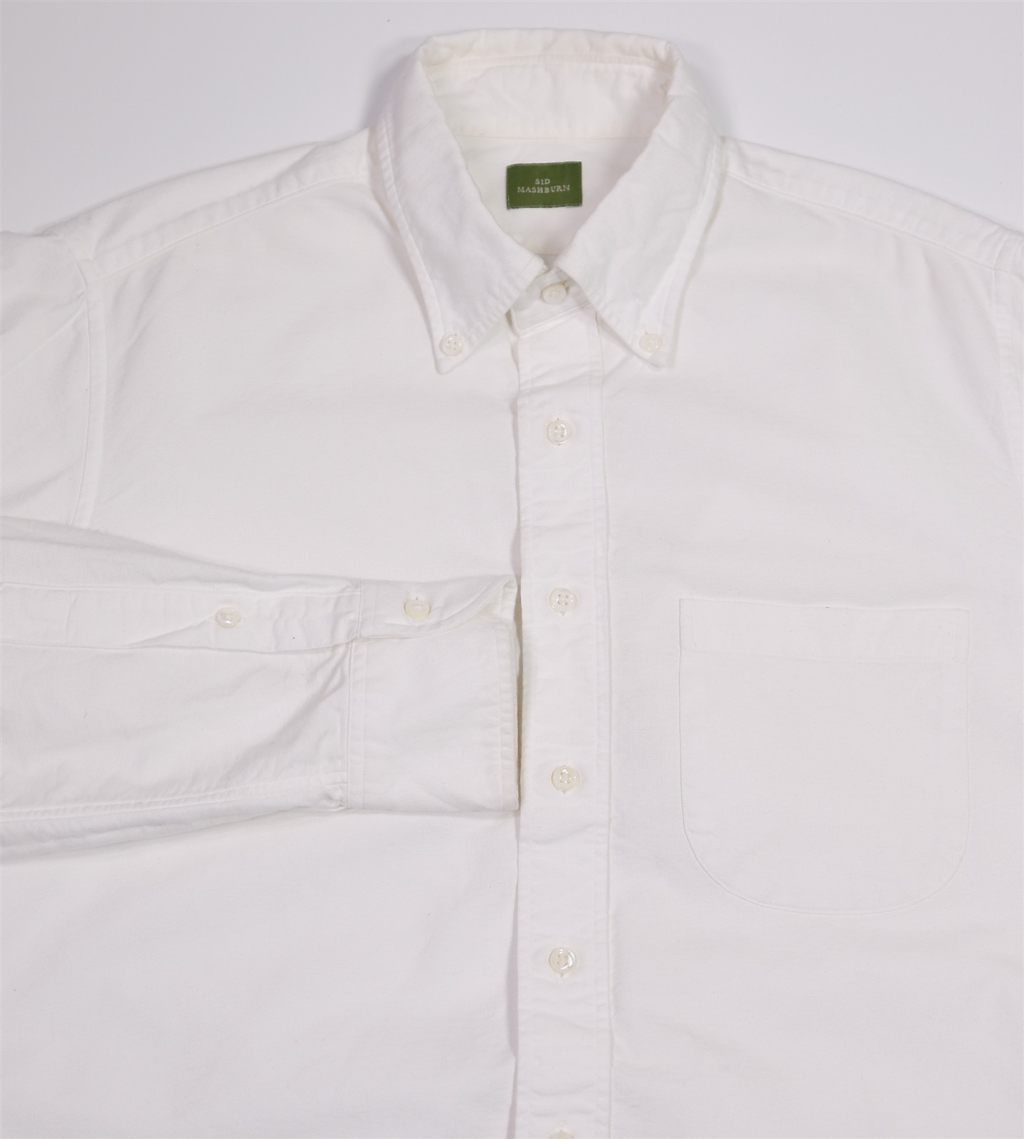 Sid Mashburn Solid White Cotton Oxford Dress Shir… - image 1