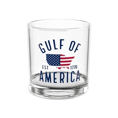 Gulf of America 10oz Patriotic Whiskey Rocks Glass USA Flag Barware Gift