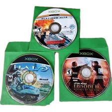 Lotto dischi giochi Xbox originali - Halo CE, Burnout 3, Star Wars Episodio III - testati
